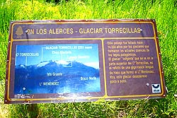 Cartelería del Glaciar Torrecillas