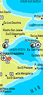 Mapa de Península Valdés & de la RNT