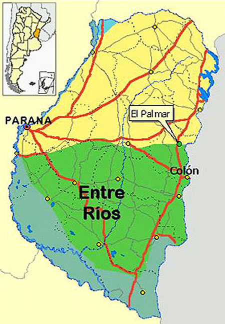 Mapa de Entre Ríos