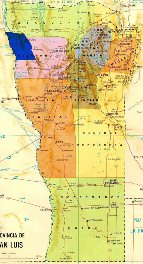 Mapa de San Luis y PN